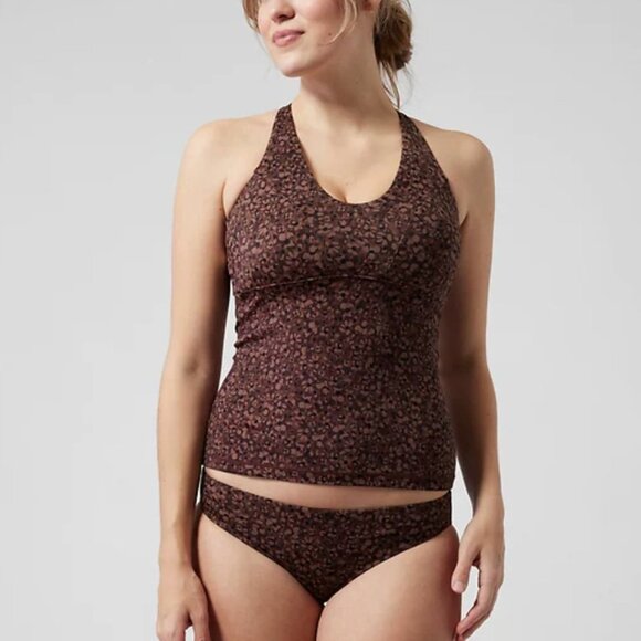 NWT Athleta Camo Flore Decadent Chocolate Tankini Plus Bottom M - Picture 1 of 4
